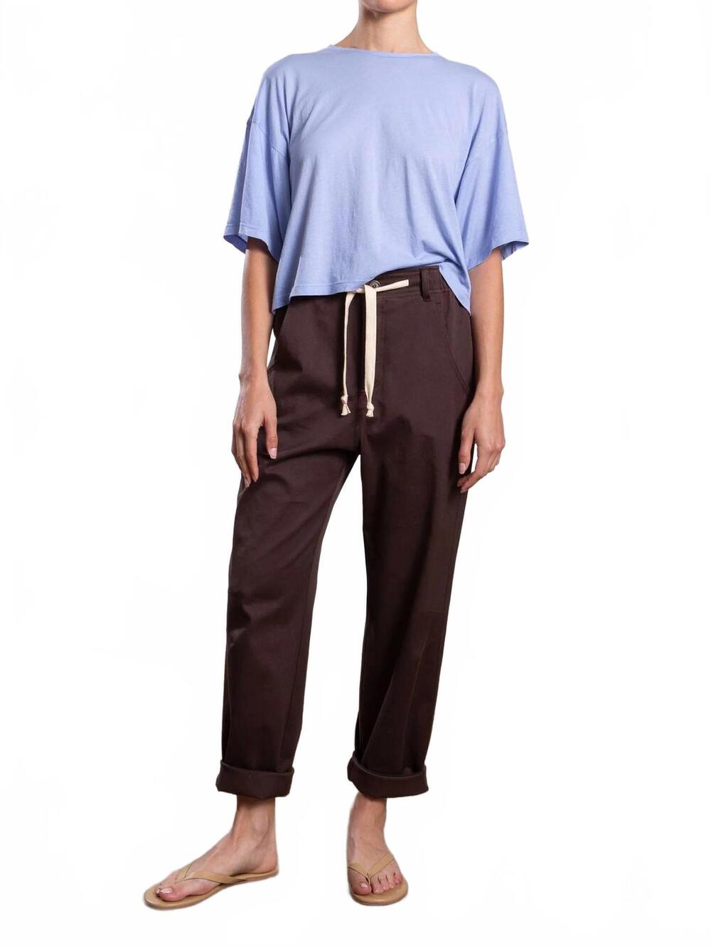 NEW PHARAOH claire barrel pant in cotton twill bittersweet